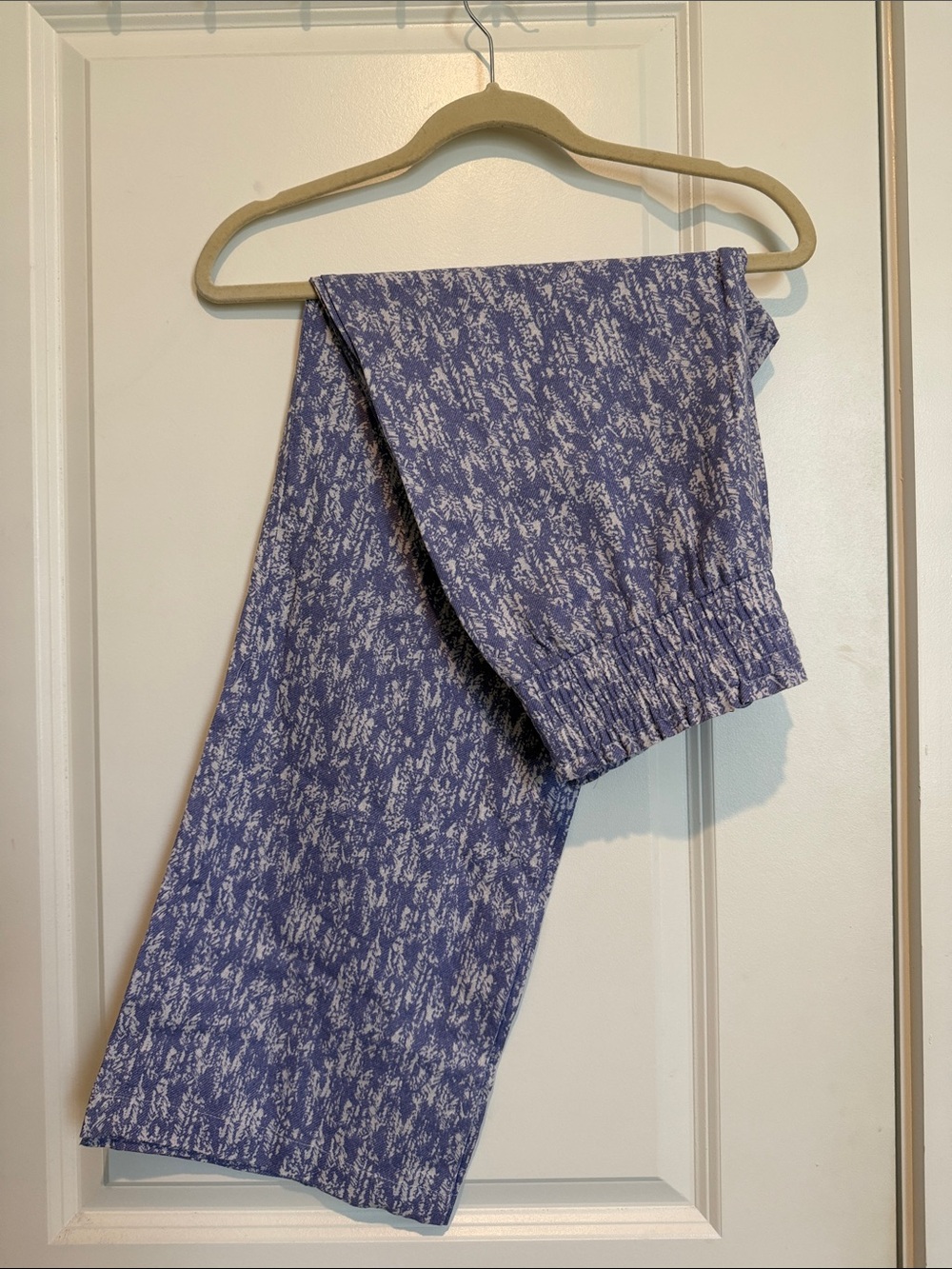 Wide Leg Women’s Pants in Blue Heather Print